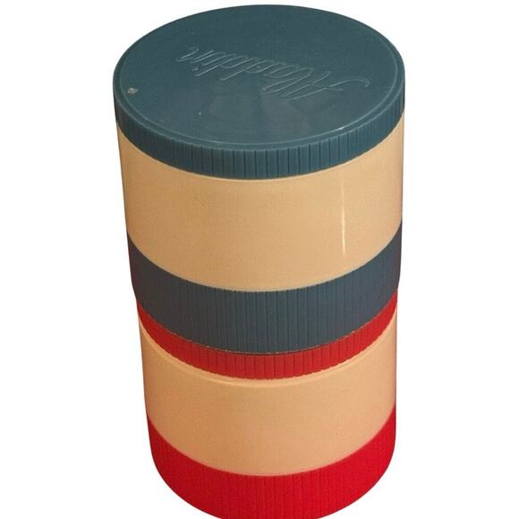 Vintage Aladdin Insulated Canister Set – Red & Blue – Mid-Century - Picture 2 of 5